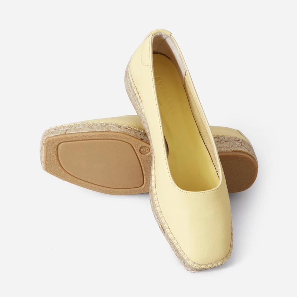 Everlane The Espadrille Pale Yellow Square Toe